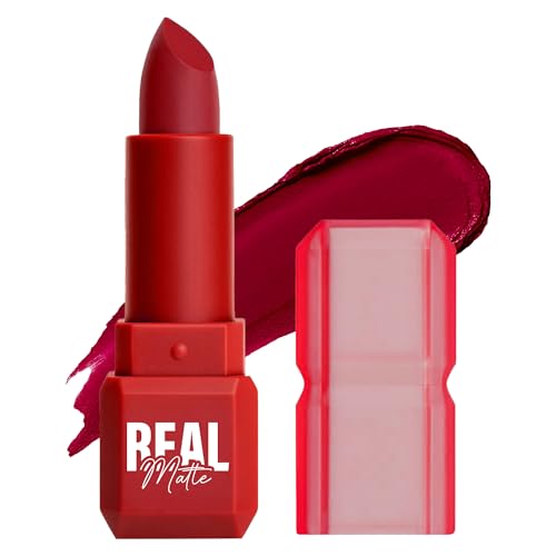 Image of Mila Beaute Real Matte Lipstick | Enriched With Rosehip Extract | Ultra Matte Finish & Long Lasting I Single Swipe, Lightweight & Comfortable - 18-LOVE RED