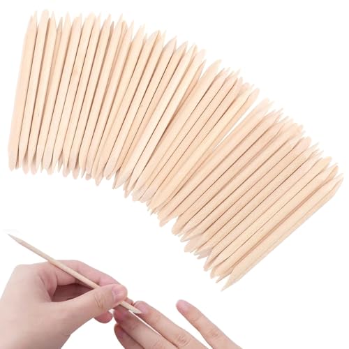 200 PCS Orange Sticks for Nails Dual-Ended Wooden Cuticle Sticks for Manicure Pedicure Nail Art & Cleaning Natural Wood Pointed & Flat Tips for Salon or DIY Nail Care Kits.