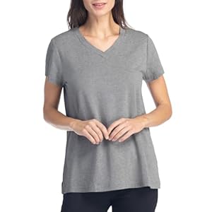 Fishers Finery Women’s EcoFabric Short Sleeve V-Neck Tee; Relaxed Fit