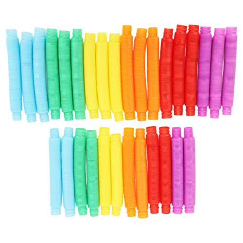 30 Pcs Pop Tubes Sensory Toy, Stretchable Bendable Pull Tube for Kids and Adults, Multi - Color Sensory Fidget Tube with Satisfying Pop Sound, for Autism ADHD Therapy and Stress Re - Image 2