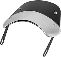 Vista 3 de Protector de parabrisas de motocicleta a prueba de viento, deflector de viento para Cafe Racer Bobber Scooter (negro)