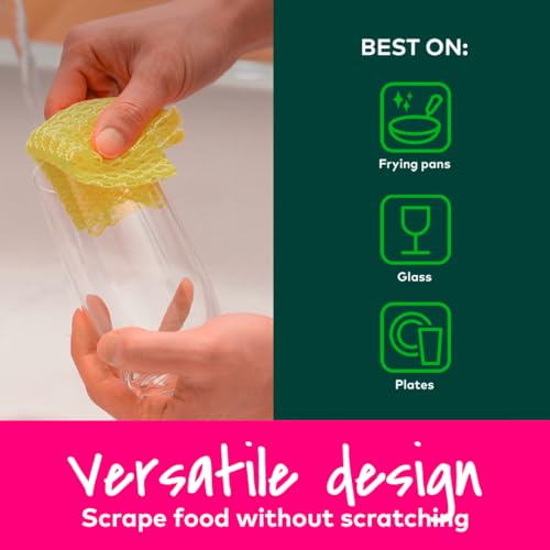 Image of Scotch-Brite Non-Scratch Mesh Net Scrubber for Dishes & Cookware | Quick-Dry 3-Ply Durable Cleaning Mesh | Safe for Non-Stick Pans & Kitchen Surfaces | Color May Vary (Pink /Yellow),1 Unit