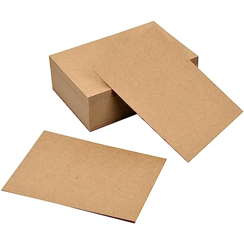 100 Stück Blanko Papier Karten, 15x10cm Memory Wort Karton, Leere Grußkarten Mitteilungs Karte A6, 350g/m² Kraftpapier, Memory Wort Karton Namenskarten für Geschenkanhänger Botschaft (Braun)