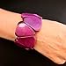 Chunky Bright Purple Stretch Bracelet made of Tagua Nut, Artisan Handmade Fair Trade Jewelry
