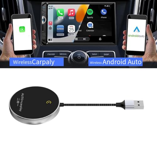 Caja inalámbrica CarPlay 2 en 1: adaptador conectar y usar mini box para Android Auto 6