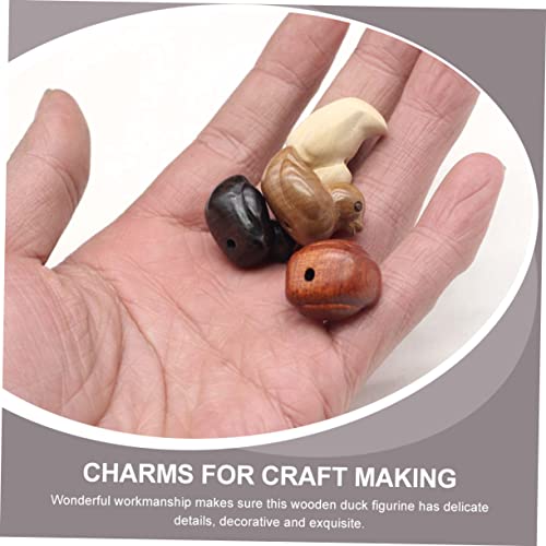 4Pcs Wooden Duck Figurines Mini Animal Charms for Craft Making Hanging Ornaments, and Diy Decorations, Assorted Color, 2.5X1.8X1.7CM - Image 2