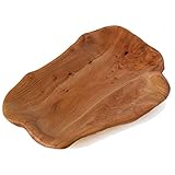 Cospring Root Wood Dish, Party Platter and Tray for Sandwich Bread Serving, appetizer display, Vintage ring dish, Hand Carved Artworks (12-13 inch)
