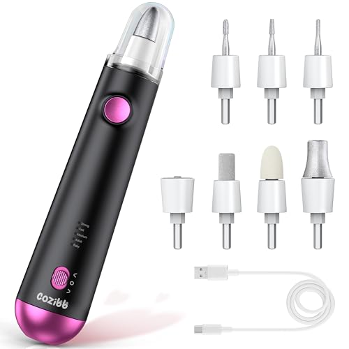 Electric Nail Drill, 8-in-1 Cordless Electric Nail File with LED...