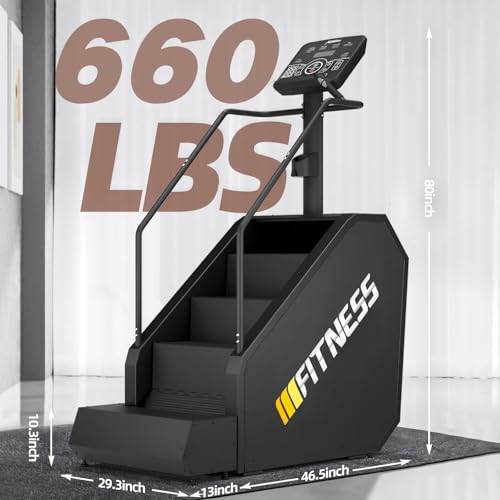 Image of Stair Stepper with Auxiliary Ladder, Commercial Grade Stair Climber Exercise Machine,15 Speed Levels Stepping Machine for Cardio and Lower Body Workouts, 660LBS, 15-164 Steps /Minute