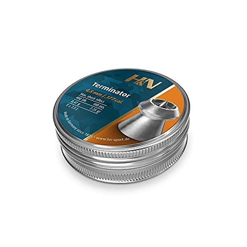 Haendler & Natermann Terminator Hollowpoint Airgun Pellets .177 Caliber / 7.25 Grains (400 Count), Gray (Py-P-971) #TOP2