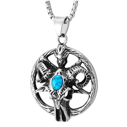 Bijou symbole baphomet en acier inoxydable avec pendentif biker
