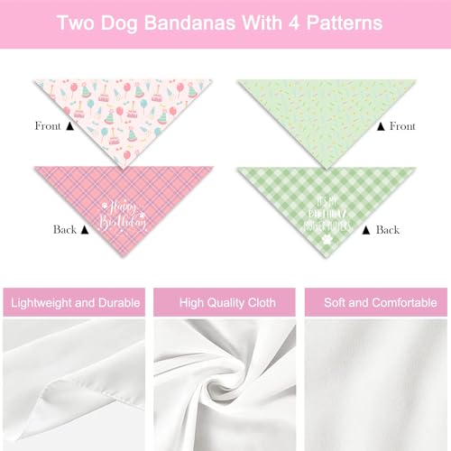 Qiruimi BIRTHDAY Dog Bandanas Reversible Large 2 Pack thumb #4