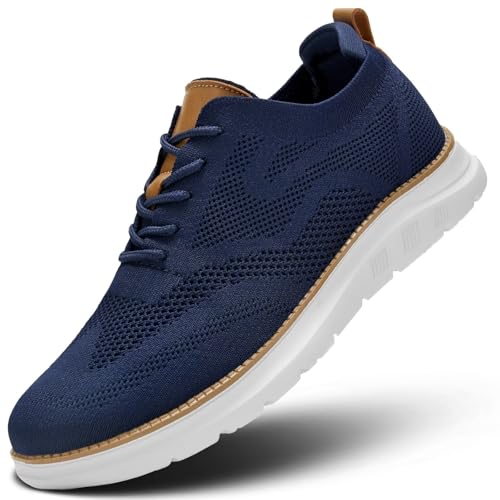 Image of Mens Casual Dress Oxfords Shoes Fashion Mesh Work Business Walking Sneakers Comfortable Lightweight Soft Sole