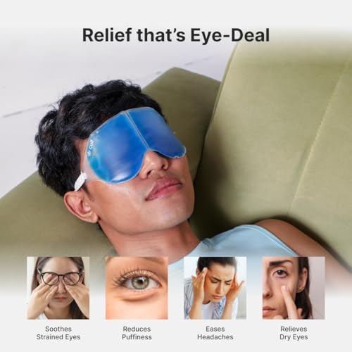 Image of Cult Reusable Hot & Cold Gel Pack with Eye Mask for Puffiness, Headache, Migraine, Eye Strain, Injuries, Muscle Recovery & Everyday Pain Relief - Pack of 3