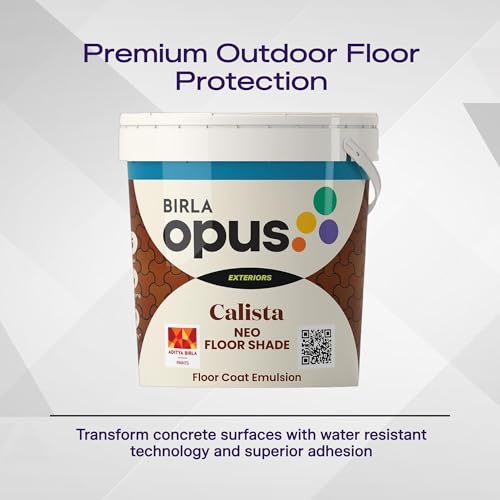 Image of Birla Opus Calista Neo Floor Shade Exterior Floor Paint (1L, Heaved Sigh Color, Soft Sheen Finish) | Water, Hot Tire Mark & Abrasion Resistant | For Porch, Patio, Garage, Concrete Driveway, Tiles