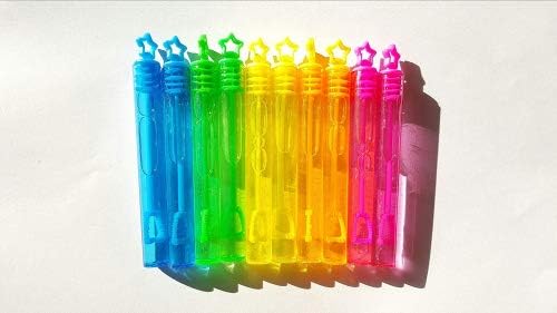 Perfect Moments30 Mini BUBBLES wands NEON stars Childrens party birthday bag fillers