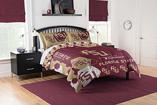 Northwest The Company NCAA Florida State Seminoles Comforter and Sham Set, Full/Queen, Hexagon