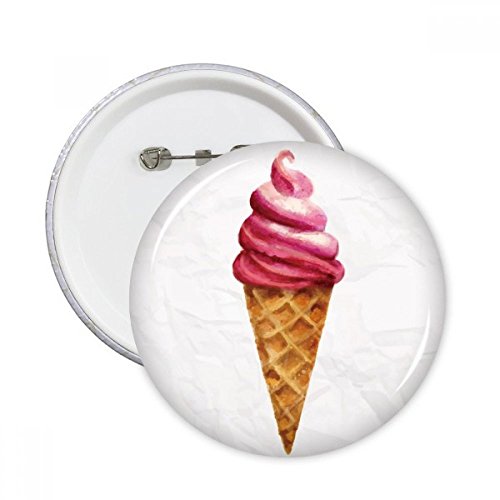 Badge rond rouge aquarelle crème glacée bouton décoration vêtements customisation L