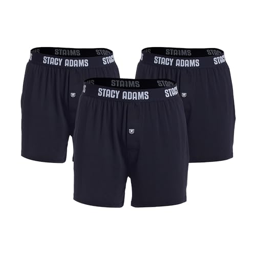 Stacy Adams 3-Pack Loose Boxer, Black, XX-Large