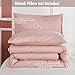 Litanika Pink Comforter Set Full Size for Girls, 3 Pieces Blush Women Plain Bedding Comforter Set, All Season Bed Set (79x90In Comforter & 2 Pillowcases)