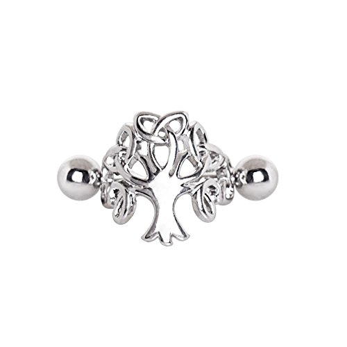 Pierced Owl 316L Stainless Steel Tree of Life Cartilage Cuff Earring2