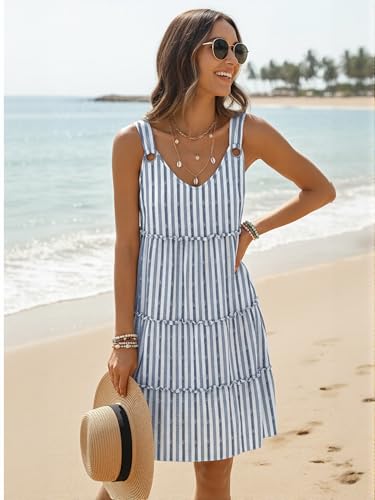 Image of Disamer Summer Dresses for Women 2026 Sundresses Vacation Sleeveless Beach Swimsuit Cover Ups Spring Outfits Casual Sun Dress