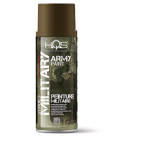 HQS Spraydose mit Mattfarbe, 400 ml, Armee Camouflage, Militär (Khaki Olive)
