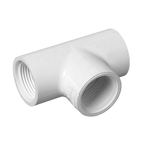 Lesso America PVC Pipe Tee Fitting - 1/2 Inch Schedule 40 White (FIPT X FIPT X FIPT) 5-Pack
