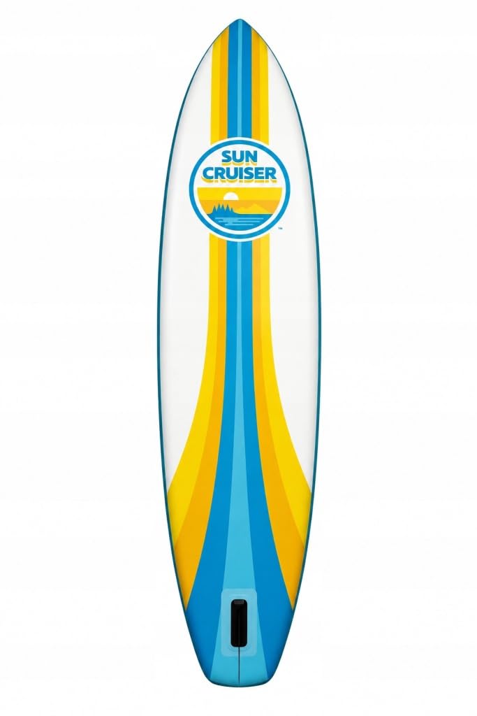 SUP Board Palm Beach 335x82x15cm Aufblasbar Set Paddel Pumpe Leash | Rutschfeste EVA-Fläche, Premium-Material, 3-teiliges Paddel, Finne, Reparaturset, Rucksack inklusive