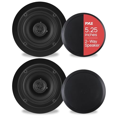 Pyle 5.25" Ceiling Speakers Pair, 8 Ohm, 150W Peak, 2-Way