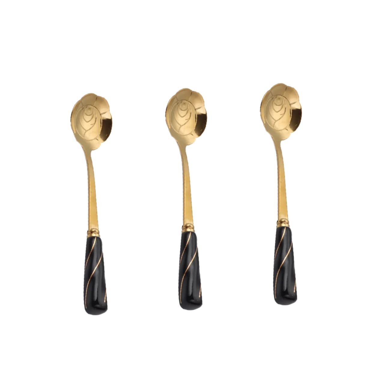 UTHCLO Mixing Spoons Set 3 Pcs Shaped Stirring Spoons in Stainless Steel for Home