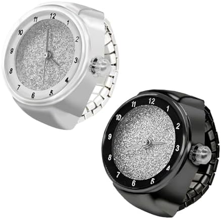 Weicam 2 Pcs Unisex Simple Elastic Finger Ring Watches Round Dial...