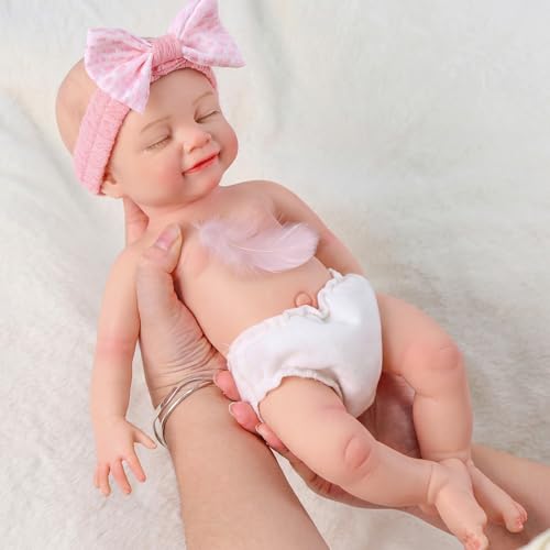 Muñeca de silicona BABESIDE 16" 4.9 lb miniatura 4