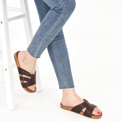 Alicegana Slides for Women orthopedic Sandals: Comfortable Summer Slip on Shoes Arch Support Walking Flat Slippers2