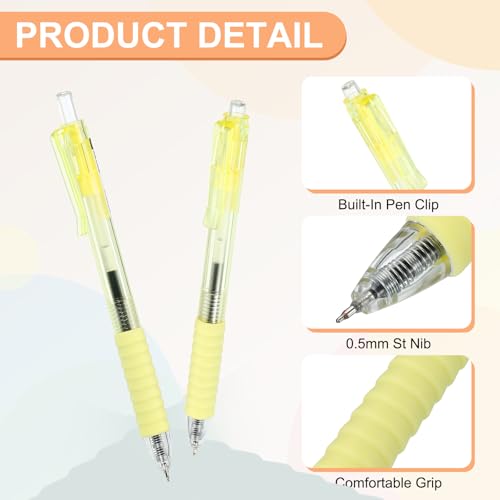 Set de 6 bolígrafos retráctiles con tinta negra 0.5mm miniatura 3