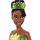 Mattel DISNEY Prinzessin Tiana - Bewegliche Puppe mit glitzerndem Outfit und Accessoires, inspiriert vom Film Küss den Frosch, für Kinder ab 3 Jahren, HLW04
