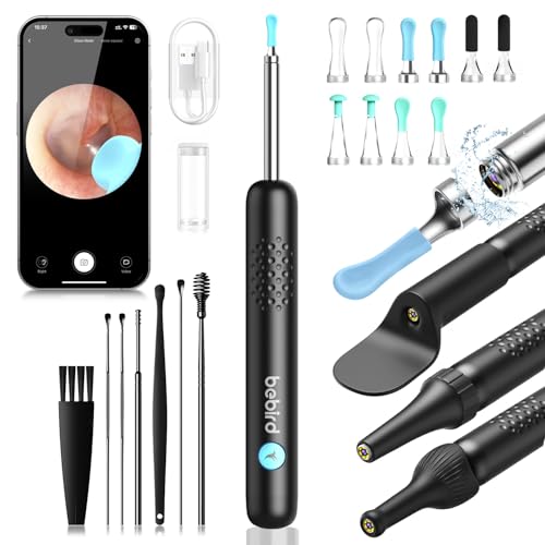 Ohrenschmalz Entferner Otoskop, 1080P HD WiFi Ohrenreiniger Kamera, 3.5mm Ohr Kamera mit 6 LEDs, IP67 Wasserdicht Ohrenspiegel, 360°-Weitwinkel Otoskop Kamera für Erwachsene,Kinder,iOS,iPad,Android