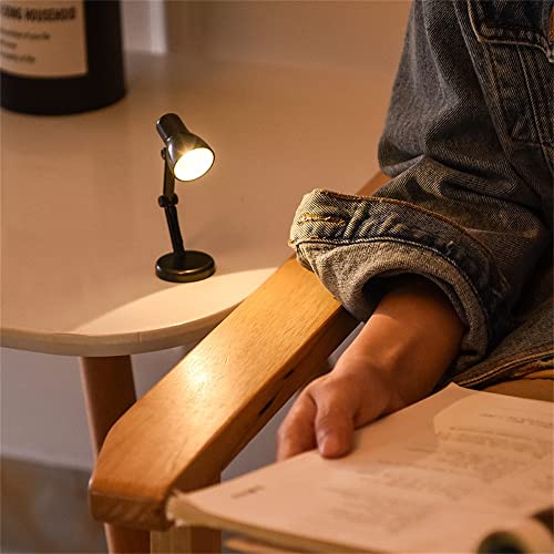 Dingq Led Mini Desk Lamp Foldable Magnetic Night Light Bedroom Study Reading Book Lamps With Clip Eye Protection Bedside Lights - Black #TOP4