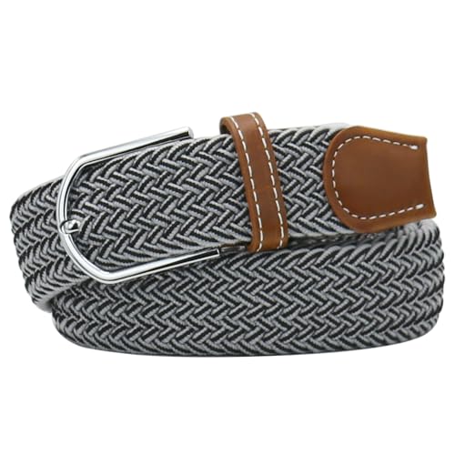 Image of Multicolored Elastic Woven Golf Belts Casual Braided Stretch Belt for Men and Women