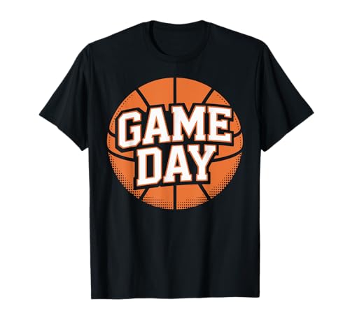 Game Day Basketball Sport Player Orange Ball Cool Design T-Shirt