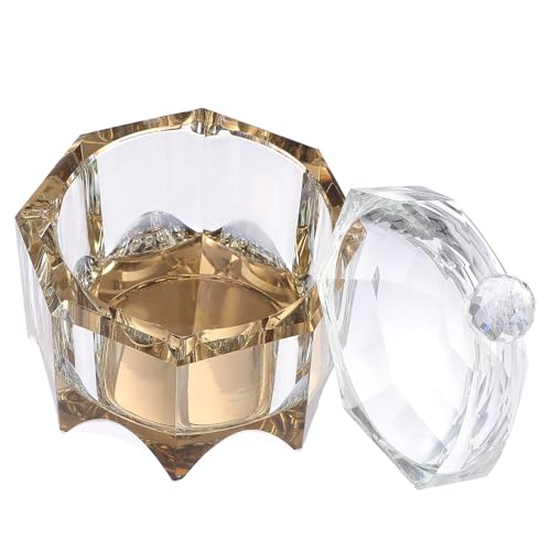 MALUGOGO クリエイティブな八角形クリスタル蓋付き灰皿 室内オフィス用 実用的な煙草灰収納コンテナ 小型で安定したデザイン