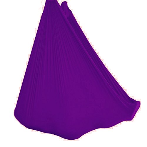 Wellsem Hamac de yoga aérien en en soie pour yoga, bodybuilding (5 m x 2,8 m) Violet foncé) Cover