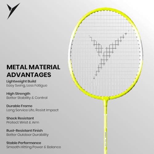 Image of Jaspo Proxcel-1102 Badminton Kit | Lightweight Metal Badminton Rackets with Shuttlecocks | Balanced Frame | Comfortable Grip for Powerful Smashes | Ideal for Beginners, Kids & Teens