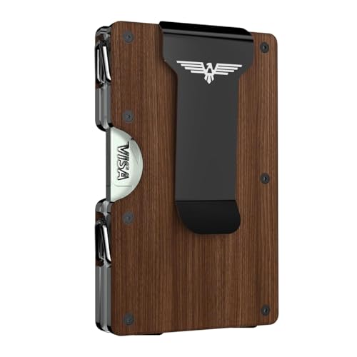 Lenvoten Upgraded Hinged Minimalist Wallet for Men, RFID Blocking Wallet