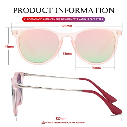 Poraday Polarized Kids Sunglasses For Little Girls Boys 100% Uv-400 Protection Suitable Children Age 3-9 (Pink Frame/Pink Mirrored) #TOP5