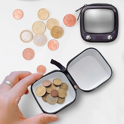 Image of Kraptick Multipurpose Coin Pouch for Men & Women, Compact Coin Organiser, Cash & Coin Holder Pouch, Stylish Mini Money Pouch for Everyday Use (Black TV)