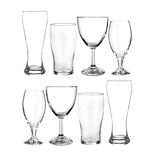 Beer Tasting Glass Set - Twin Pack Boxed Gift Pack: 2 x Abbaye 500ml, 2 x Sevilla 380ml, 2 x Tulip 560ml & 2 x Danube 580ml