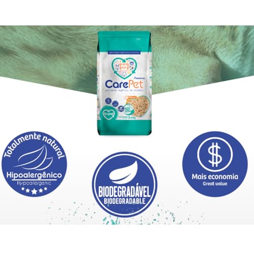 Granulado Care Pet De Madeira 2,5Kg Gatos Aves Roedores Rept