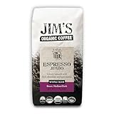 Jim’s Organic Coffee – Espresso Jimbo: Whole Bean Medium/Dark Roast 11oz Bag– Certified Organic, Regeneratively Grown, Ethically Sourced, Shade Grown Coffee