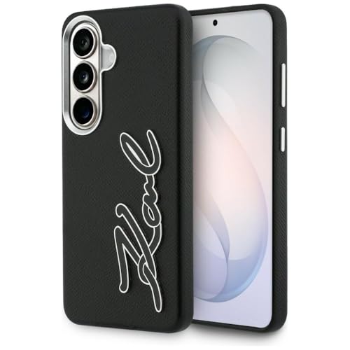 CG MOBILE Karl Lagerfeld Logo en résine métallique grainée pour Samsung Galaxy S26 (noir)